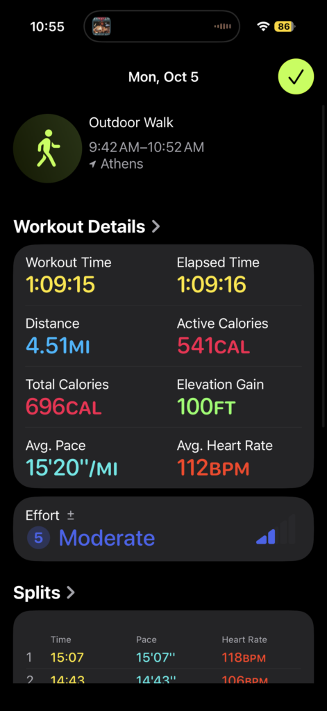 ParkHost — Walking workout